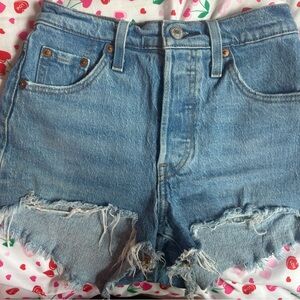 Levi's Blue Jean Shorts Distressed Cut-Off Style